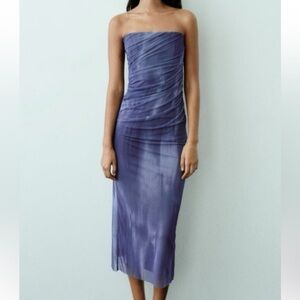 NWT Zara Strapless Midi Dress Size Small